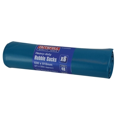 FAI/FULL BLUE H.D  RUBBLE SACKS (6) MIC 125