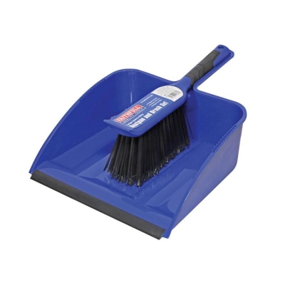 FAI/FULL DUSTPAN & BRUSH SET PLASTIC - BLUE LRG