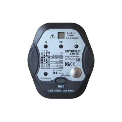 FAI/FULL SOCKET TESTER WITH RCD TEST FUNCTION