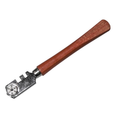 FAI/FULL SIX WHEEL GLASSCUTTER TC - WOOD HANDLE