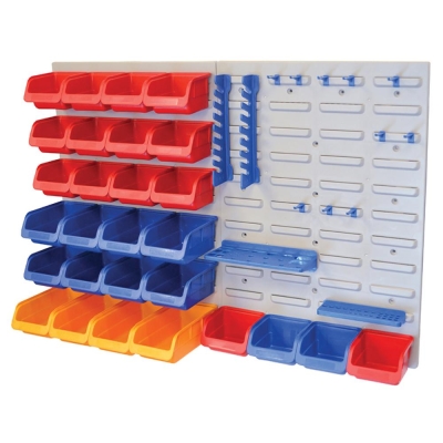 FAI/FULL 43PC STORAGE BIN SET C/W WALL PANELS
