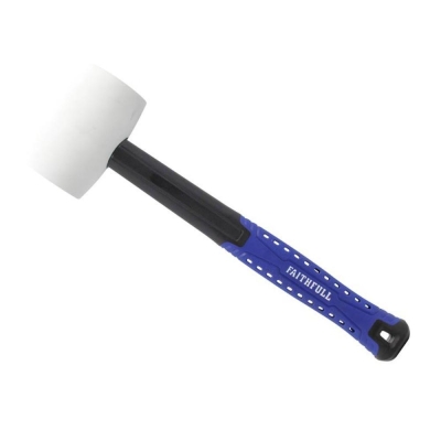 FAI/FULL WHITE RUBBER MALLET 16OZ F/G HANDLE