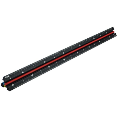 FAI/FULL BLACK ALUMINIUM TRISCALE ENGINEER RULE