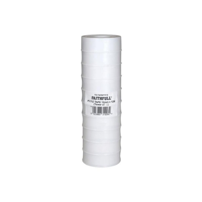 FAI/FULL P.T.F.E TAPE 12MM X 12M WHITE (PACK 10)