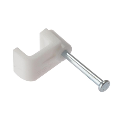 F/FIX   CABLE CLIP FLAT WHITE 1.00MM BOX 100
