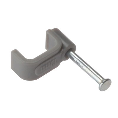 F/FIX   CABLE CLIP FLAT GREY 1.00MM BOX100