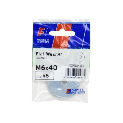 F/FIX   FORGEPACK FLAT WASHER 6 PER PACK 6X40