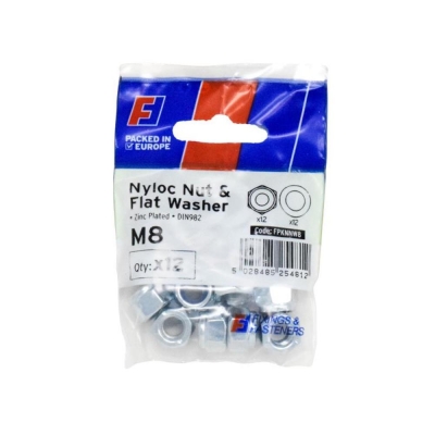 F/FIX   FORGEPACK NYLOC NUT & WASHER 12 PER PACK