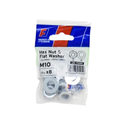 F/FIX   FORGEPACK NUT & WASHER 8 PER PACK M10