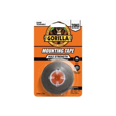 GORILLA  MAX STRENGTH INDOOR MOUNTING TAPE BK1.5