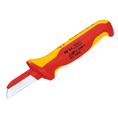KNIPEX  CABLE KNIFE W/INSULATED BACK 180MM -VDE