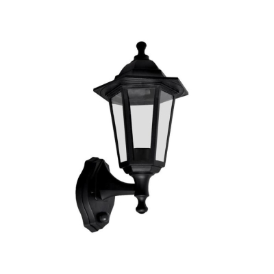 MERIDIAN 60W PIR LANTERN E27 BLACK
