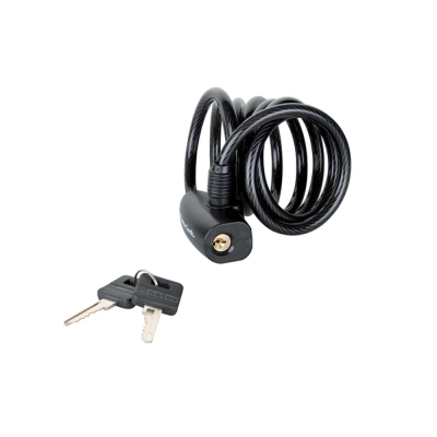M/LOCK  1.8MX8MM SELF COILING CABLE BLACK KEYED