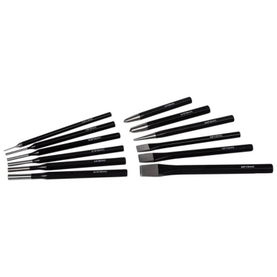 R/NECK  ASSORTED PUNCH AND CHISEL SET - 12 PC