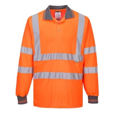 S277 Portwest Hi Vis Orange Long Sleeve Polo