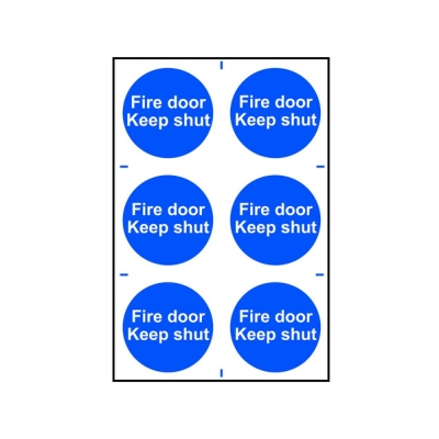 SCAN    SIGN FIRE DOOR KEEP SHUT (6 LABELS)