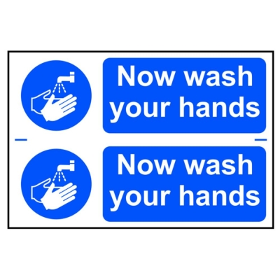 SCAN    SIGN NOW WASH YOUR HANDS 200MM X 300MM