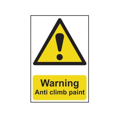 SCAN    SIGN WARNING ANTI CLIMB PAINT