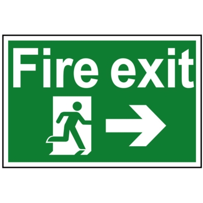 SCAN    SIGN FIRE EXIT RUNNING MAN ARROW RIGHT