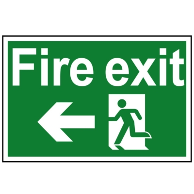 SCAN    SIGN FIRE EXIT RUNNING MAN ARROW LEFT
