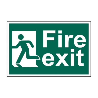 SCAN    FIRE EXIT MAN RUNNING LEFT 300 X 200MM