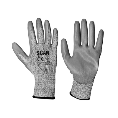 SCAN    GREY PU COATED CUT 3 GLOVE SZ 11