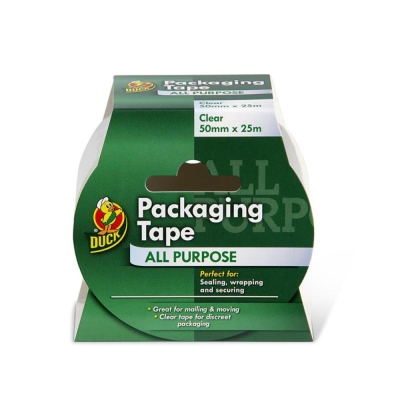 DUCK    A/P PACKAGING TAPE 50MM X 25M CLEAR