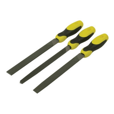 STANLEY  FILE SET  3PC - FLAT , 1/2RND, 3 SQUARE