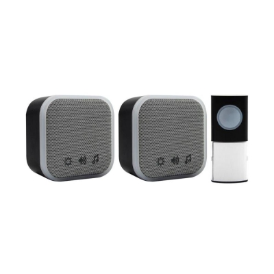 UNI-COM PORTABLE & PLUG-IN DOOR CHIME SET BLACK