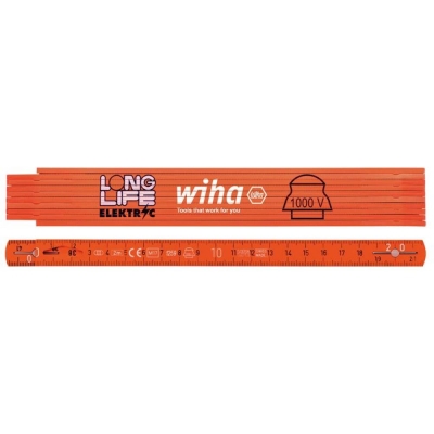 WIHA    ELECTRICIAN'S FOLDING RULER 2M METRIC