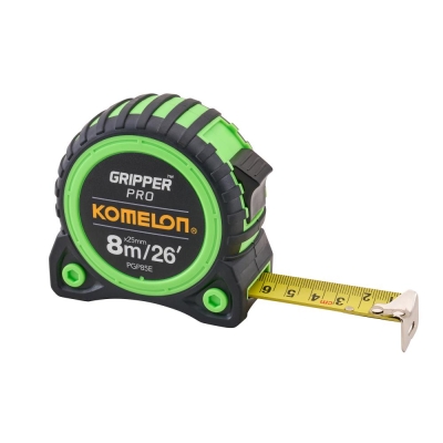 KOMELON HI-VIS GRIPPER TAPE MEASURE 8M/26FT