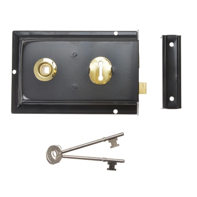 YALE    P334BK RIM LOCKS BLACK CARDED